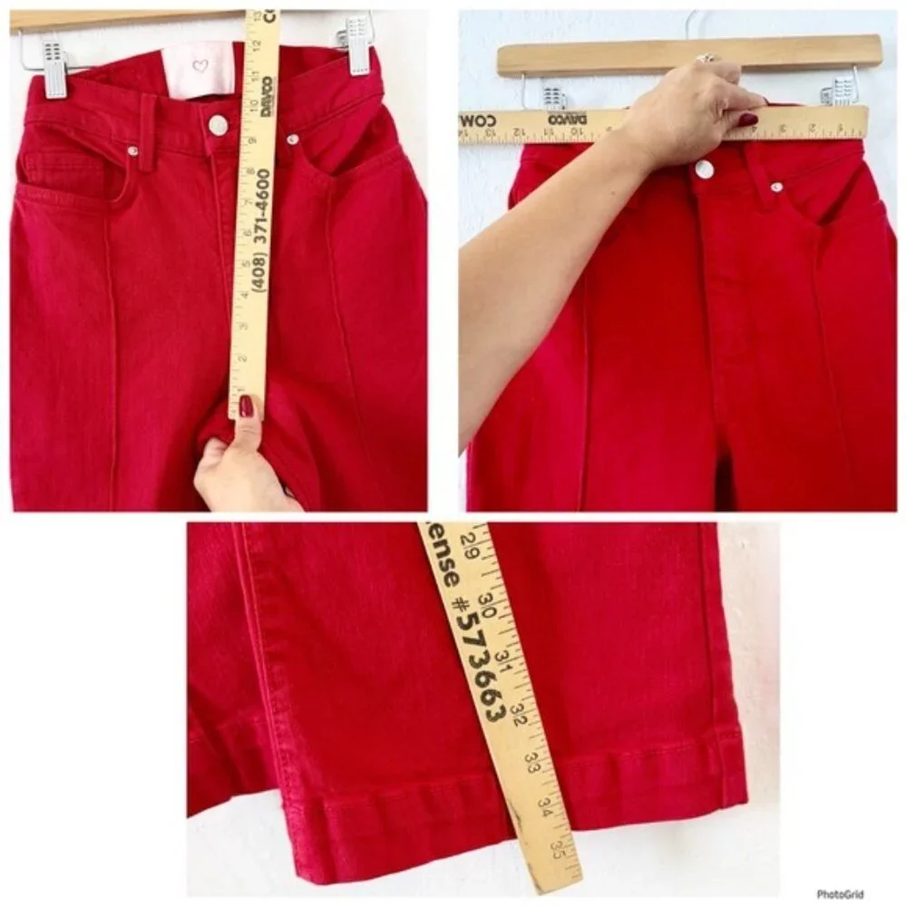 Revice Denim Venus Flare Jeans Red Mars Bar size 25 - Picture 9 of 12